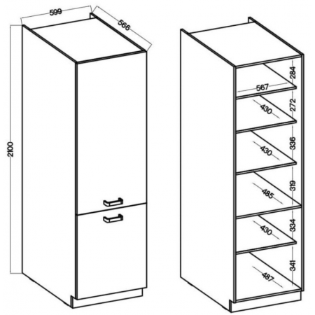 Słupek kuchenny 60 cm kaszmir + biały CAROL 60 DK-210 2F